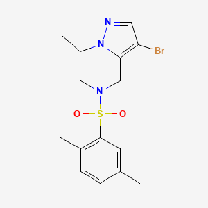 molecular formula C15H20BrN3O2S B4368221 N~1~-[(4-BROMO-1-ETHYL-1H-PYRAZOL-5-YL)METHYL]-N~1~,2,5-TRIMETHYL-1-BENZENESULFONAMIDE 