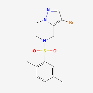 molecular formula C14H18BrN3O2S B4368231 N~1~-[(4-BROMO-1-METHYL-1H-PYRAZOL-5-YL)METHYL]-N~1~,2,5-TRIMETHYL-1-BENZENESULFONAMIDE 
