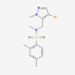 molecular formula C14H18BrN3O2S B4368241 N~1~-[(4-BROMO-1-METHYL-1H-PYRAZOL-5-YL)METHYL]-N~1~,2,4-TRIMETHYL-1-BENZENESULFONAMIDE 
