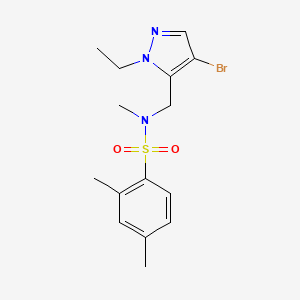molecular formula C15H20BrN3O2S B4368246 N~1~-[(4-BROMO-1-ETHYL-1H-PYRAZOL-5-YL)METHYL]-N~1~,2,4-TRIMETHYL-1-BENZENESULFONAMIDE 