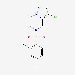 molecular formula C15H20ClN3O2S B4368254 N~1~-[(4-CHLORO-1-ETHYL-1H-PYRAZOL-5-YL)METHYL]-N~1~,2,4-TRIMETHYL-1-BENZENESULFONAMIDE 