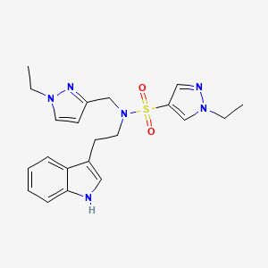 molecular formula C21H26N6O2S B4368271 1-ETHYL-N~4~-[(1-ETHYL-1H-PYRAZOL-3-YL)METHYL]-N~4~-[2-(1H-INDOL-3-YL)ETHYL]-1H-PYRAZOLE-4-SULFONAMIDE 