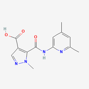 molecular formula C13H14N4O3 B4368511 5-{[(4,6-DIMETHYL-2-PYRIDYL)AMINO]CARBONYL}-1-METHYL-1H-PYRAZOLE-4-CARBOXYLIC ACID 