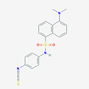 molecular formula C19H17N3O2S2 B043688 4-(N-1-Dimethylaminonaphthalene-5-sulfonylamino)phenyl isothiocyanate CAS No. 102417-94-7