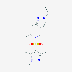 molecular formula C15H25N5O2S B4369121 N~4~-ETHYL-N~4~-[(1-ETHYL-3-METHYL-1H-PYRAZOL-4-YL)METHYL]-1,3,5-TRIMETHYL-1H-PYRAZOLE-4-SULFONAMIDE 