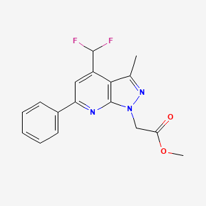 molecular formula C17H15F2N3O2 B4369450 METHYL 2-[4-(DIFLUOROMETHYL)-3-METHYL-6-PHENYL-1H-PYRAZOLO[3,4-B]PYRIDIN-1-YL]ACETATE 