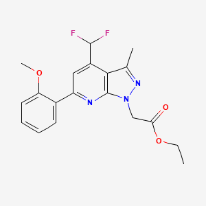 molecular formula C19H19F2N3O3 B4369571 ETHYL 2-[4-(DIFLUOROMETHYL)-6-(2-METHOXYPHENYL)-3-METHYL-1H-PYRAZOLO[3,4-B]PYRIDIN-1-YL]ACETATE 