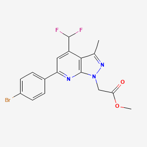 molecular formula C17H14BrF2N3O2 B4369579 METHYL 2-[6-(4-BROMOPHENYL)-4-(DIFLUOROMETHYL)-3-METHYL-1H-PYRAZOLO[3,4-B]PYRIDIN-1-YL]ACETATE 