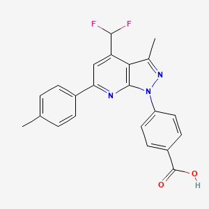 4-[4-(difluoromethyl)-3-methyl-6-(4-methylphenyl)-1H-pyrazolo[3,4-b]pyridin-1-yl]benzoic acid