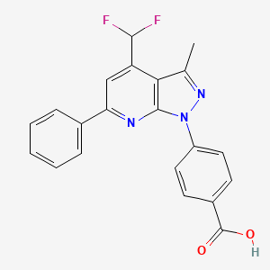 4-[4-(difluoromethyl)-3-methyl-6-phenyl-1H-pyrazolo[3,4-b]pyridin-1-yl]benzoic acid