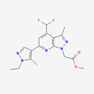 molecular formula C17H19F2N5O2 B4369796 methyl [4-(difluoromethyl)-6-(1-ethyl-5-methyl-1H-pyrazol-4-yl)-3-methyl-1H-pyrazolo[3,4-b]pyridin-1-yl]acetate 