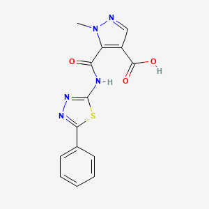 1-methyl-5-{[(5-phenyl-1,3,4-thiadiazol-2-yl)amino]carbonyl}-1H-pyrazole-4-carboxylic acid