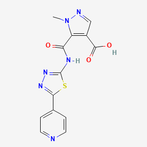 1-methyl-5-({[5-(4-pyridinyl)-1,3,4-thiadiazol-2-yl]amino}carbonyl)-1H-pyrazole-4-carboxylic acid