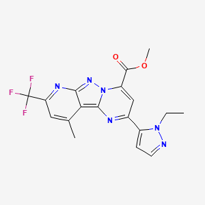 methyl 2-(1-ethyl-1H-pyrazol-5-yl)-10-methyl-8-(trifluoromethyl)pyrido[2',3':3,4]pyrazolo[1,5-a]pyrimidine-4-carboxylate
