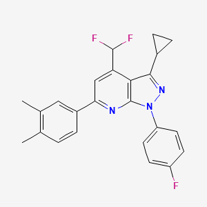 molecular formula C24H20F3N3 B4369857 3-cyclopropyl-4-(difluoromethyl)-6-(3,4-dimethylphenyl)-1-(4-fluorophenyl)-1H-pyrazolo[3,4-b]pyridine 