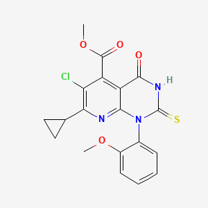 methyl 6-chloro-7-cyclopropyl-2-mercapto-1-(2-methoxyphenyl)-4-oxo-1,4-dihydropyrido[2,3-d]pyrimidine-5-carboxylate