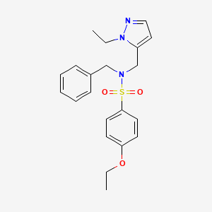 molecular formula C21H25N3O3S B4369884 N-benzyl-4-ethoxy-N-[(1-ethyl-1H-pyrazol-5-yl)methyl]benzenesulfonamide CAS No. 1174886-98-6