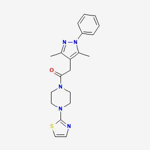 1-[(3,5-dimethyl-1-phenyl-1H-pyrazol-4-yl)acetyl]-4-(1,3-thiazol-2-yl)piperazine
