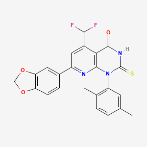 7-(1,3-benzodioxol-5-yl)-5-(difluoromethyl)-1-(2,5-dimethylphenyl)-2-mercaptopyrido[2,3-d]pyrimidin-4(1H)-one