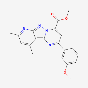 molecular formula C20H18N4O3 B4369982 methyl 4-(3-methoxyphenyl)-11,13-dimethyl-3,7,8,10-tetrazatricyclo[7.4.0.02,7]trideca-1,3,5,8,10,12-hexaene-6-carboxylate 