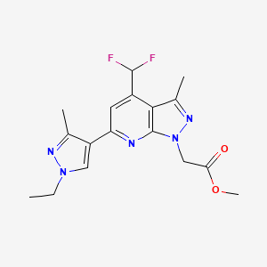 molecular formula C17H19F2N5O2 B4369997 METHYL 2-[4-(DIFLUOROMETHYL)-6-(1-ETHYL-3-METHYL-1H-PYRAZOL-4-YL)-3-METHYL-1H-PYRAZOLO[3,4-B]PYRIDIN-1-YL]ACETATE 