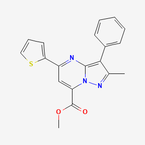 molecular formula C19H15N3O2S B4370005 Methyl 2-methyl-3-phenyl-5-thiophen-2-ylpyrazolo[1,5-a]pyrimidine-7-carboxylate 