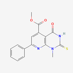 molecular formula C16H13N3O3S B4370309 Methyl 1-methyl-4-oxo-7-phenyl-2-sulfanyl-1,4-dihydropyrido[2,3-d]pyrimidine-5-carboxylate 