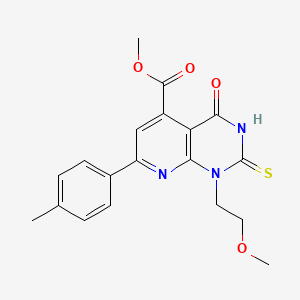 molecular formula C19H19N3O4S B4370631 Methyl 1-(2-methoxyethyl)-7-(4-methylphenyl)-4-oxo-2-sulfanyl-1,4-dihydropyrido[2,3-d]pyrimidine-5-carboxylate 