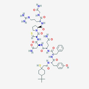 molecular formula C55H80N14O12S2 B043707 Argipressin, (4-tert-butyl-1-mercaptocyclohexaneacetic acid)(1)- CAS No. 119617-72-0