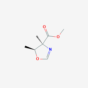 molecular formula C7H11NO3 B043710 (4S,5S)-Methyl 4,5-dimethyl-4,5-dihydrooxazole-4-carboxylate CAS No. 120134-00-1