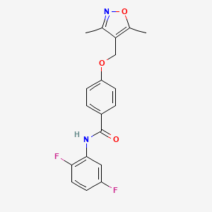 molecular formula C19H16F2N2O3 B4371065 N~1~-(2,5-DIFLUOROPHENYL)-4-[(3,5-DIMETHYL-4-ISOXAZOLYL)METHOXY]BENZAMIDE 