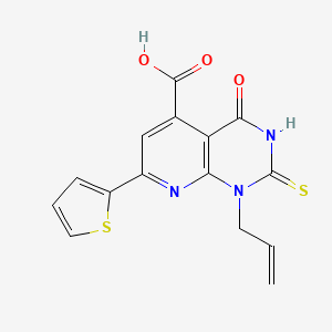 molecular formula C15H11N3O3S2 B4371101 1-ALLYL-4-OXO-2-SULFANYL-7-(2-THIENYL)-1,4-DIHYDROPYRIDO[2,3-D]PYRIMIDINE-5-CARBOXYLIC ACID 