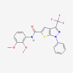 molecular formula C21H16F3N3O3S B4371200 N~5~-(2,3-DIMETHOXYPHENYL)-1-PHENYL-3-(TRIFLUOROMETHYL)-1H-THIENO[2,3-C]PYRAZOLE-5-CARBOXAMIDE 