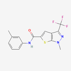 molecular formula C15H12F3N3OS B4371380 1-METHYL-N~5~-(3-METHYLPHENYL)-3-(TRIFLUOROMETHYL)-1H-THIENO[2,3-C]PYRAZOLE-5-CARBOXAMIDE 