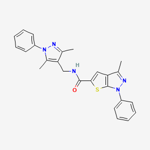 molecular formula C25H23N5OS B4371488 N~5~-[(3,5-DIMETHYL-1-PHENYL-1H-PYRAZOL-4-YL)METHYL]-3-METHYL-1-PHENYL-1H-THIENO[2,3-C]PYRAZOLE-5-CARBOXAMIDE 