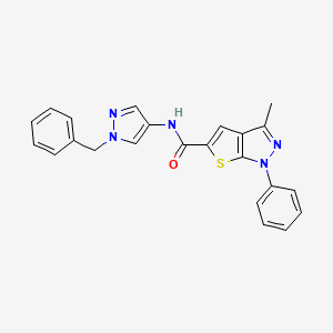 molecular formula C23H19N5OS B4371505 N~5~-(1-BENZYL-1H-PYRAZOL-4-YL)-3-METHYL-1-PHENYL-1H-THIENO[2,3-C]PYRAZOLE-5-CARBOXAMIDE 