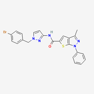 molecular formula C23H18BrN5OS B4371508 N~5~-[1-(4-BROMOBENZYL)-1H-PYRAZOL-3-YL]-3-METHYL-1-PHENYL-1H-THIENO[2,3-C]PYRAZOLE-5-CARBOXAMIDE 