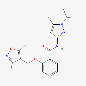 molecular formula C20H24N4O3 B4372340 2-[(3,5-DIMETHYL-4-ISOXAZOLYL)METHOXY]-N~1~-(1-ISOPROPYL-5-METHYL-1H-PYRAZOL-3-YL)BENZAMIDE 