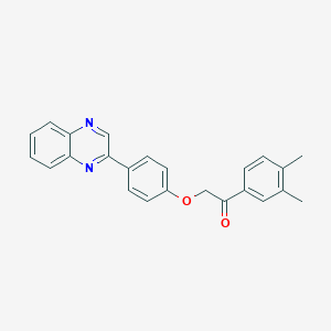 molecular formula C24H20N2O2 B437278 1-(3,4-Dimethylphenyl)-2-[4-(2-quinoxalinyl)phenoxy]ethanone CAS No. 664976-68-5
