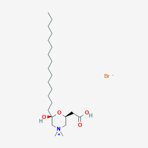 molecular formula C23H46BrNO4 B043732 6-Carboxymethyl-2-hydroxy-2-pentadecyl-5,5-dimethylmorpholinium CAS No. 119293-60-6