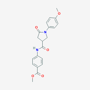 molecular formula C20H20N2O5 B437599 Methyl 4-[[1-(4-methoxyphenyl)-5-oxopyrrolidine-3-carbonyl]amino]benzoate CAS No. 713082-05-4