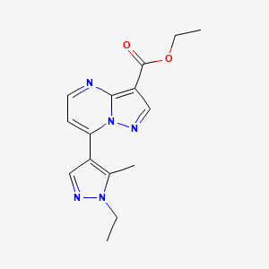 molecular formula C15H17N5O2 B4376708 ethyl 7-(1-ethyl-5-methyl-1H-pyrazol-4-yl)pyrazolo[1,5-a]pyrimidine-3-carboxylate 