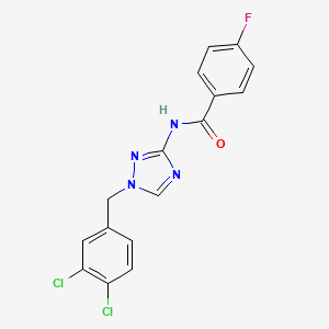 molecular formula C16H11Cl2FN4O B4377984 N-[1-(3,4-dichlorobenzyl)-1H-1,2,4-triazol-3-yl]-4-fluorobenzamide 