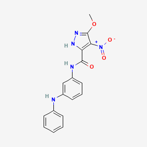 molecular formula C17H15N5O4 B4378380 N-(3-anilinophenyl)-3-methoxy-4-nitro-1H-pyrazole-5-carboxamide 
