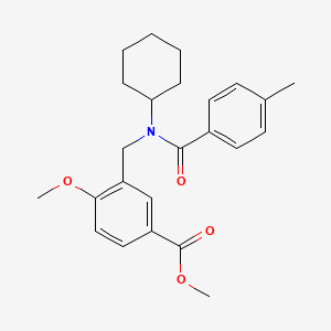 molecular formula C24H29NO4 B4378431 methyl 3-{[cyclohexyl(4-methylbenzoyl)amino]methyl}-4-methoxybenzoate 