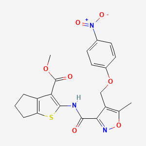 molecular formula C21H19N3O7S B4379463 methyl 2-[({5-methyl-4-[(4-nitrophenoxy)methyl]-3-isoxazolyl}carbonyl)amino]-5,6-dihydro-4H-cyclopenta[b]thiophene-3-carboxylate 