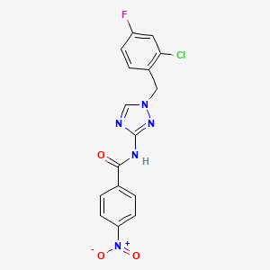 molecular formula C16H11ClFN5O3 B4381019 N-[1-(2-chloro-4-fluorobenzyl)-1H-1,2,4-triazol-3-yl]-4-nitrobenzamide 