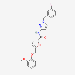 molecular formula C23H20FN3O4 B4381221 N-[1-(3-fluorobenzyl)-1H-pyrazol-3-yl]-5-[(2-methoxyphenoxy)methyl]-2-furamide 