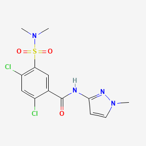 molecular formula C13H14Cl2N4O3S B4382060 2,4-dichloro-5-(dimethylsulfamoyl)-N-(1-methyl-1H-pyrazol-3-yl)benzamide CAS No. 7167-28-4