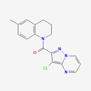 molecular formula C17H15ClN4O B4382076 (3-CHLOROPYRAZOLO[1,5-A]PYRIMIDIN-2-YL)[6-METHYL-3,4-DIHYDRO-1(2H)-QUINOLINYL]METHANONE 